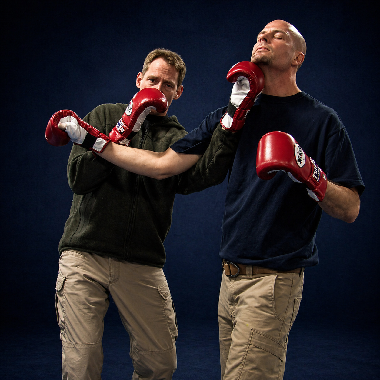 Sifu Christopher Clarke demonstrating Panantukan Filipino boxing with training partner